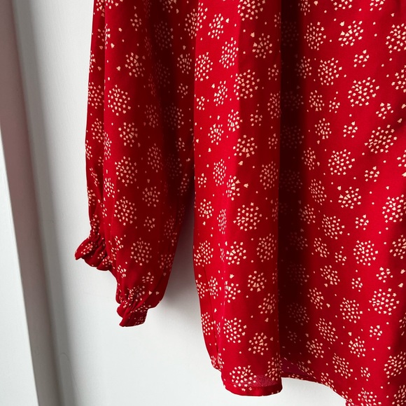 📝*open to offers* NWOT Collective Concepts Printed Long Sleeve Blouse - Picture 3 of 5